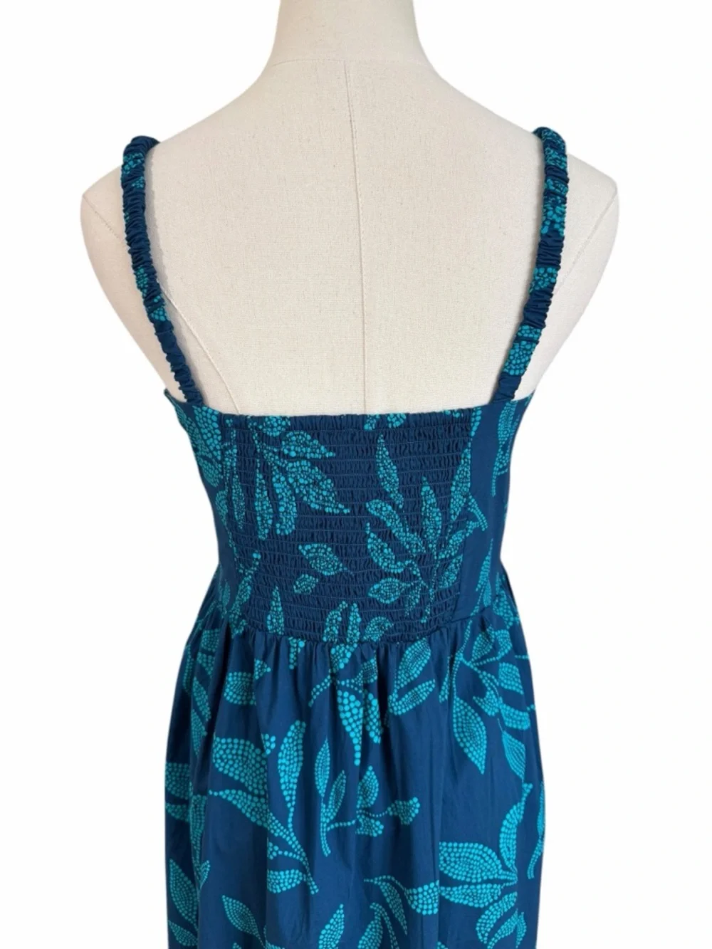 J. Crew Poplin Corset Floral Midi Dress Blue Size 10 NWT